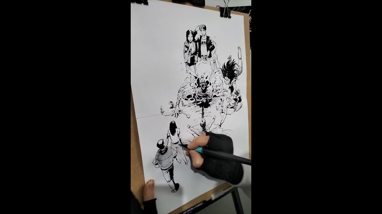 Disegno a inchiostro senza sketch | Kim Jung Gi challenge [LIVE VOD]