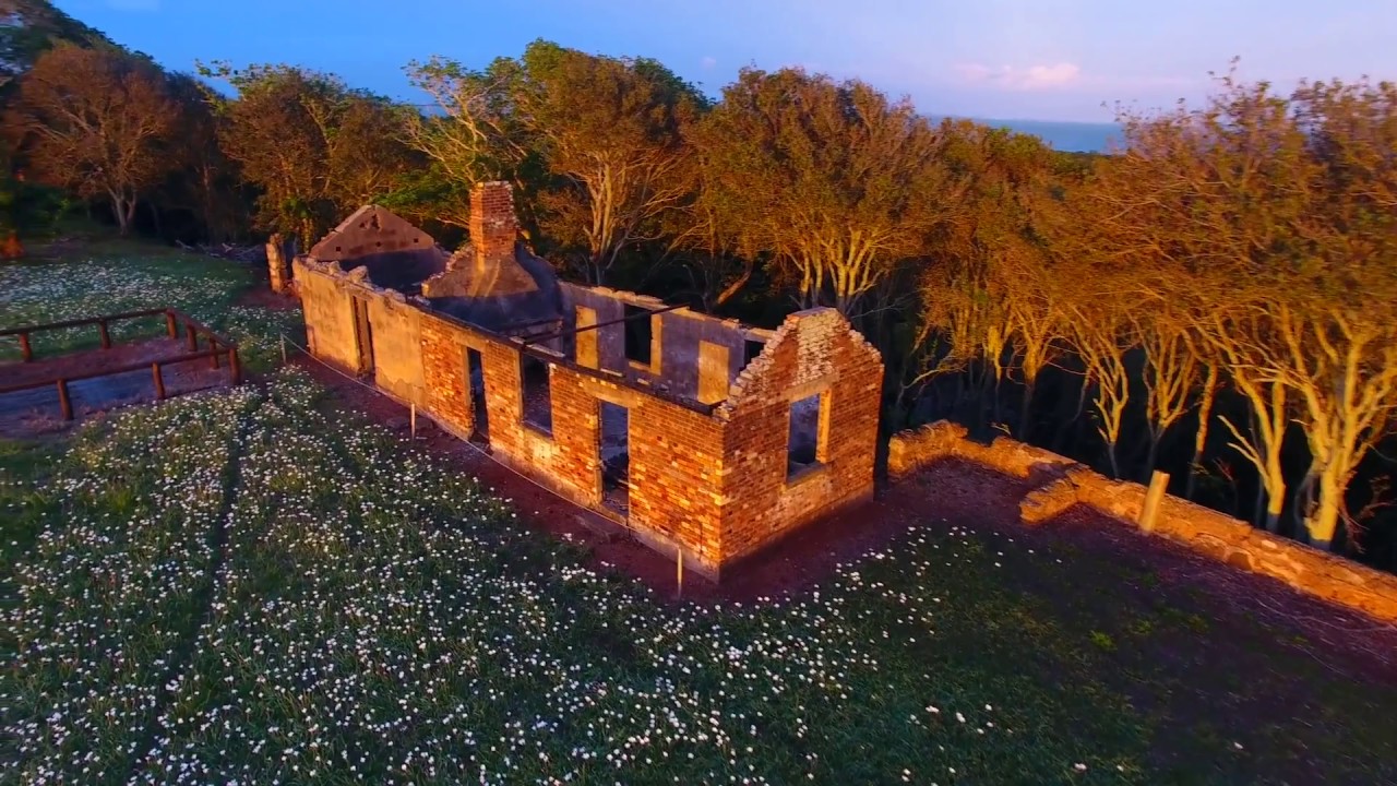 St Helena Island National Park from a drone - Historical Structures