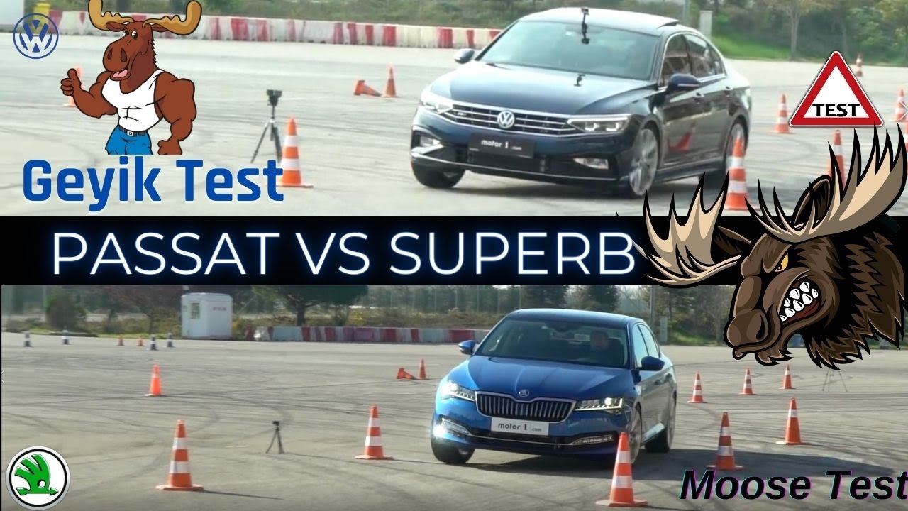 Vw Passat B8 2.0 Bi-TDi 240 VS Skoda Super B-Geyik Test-Moose Test-Yol Tutuş Viraj Test- Review-Pov