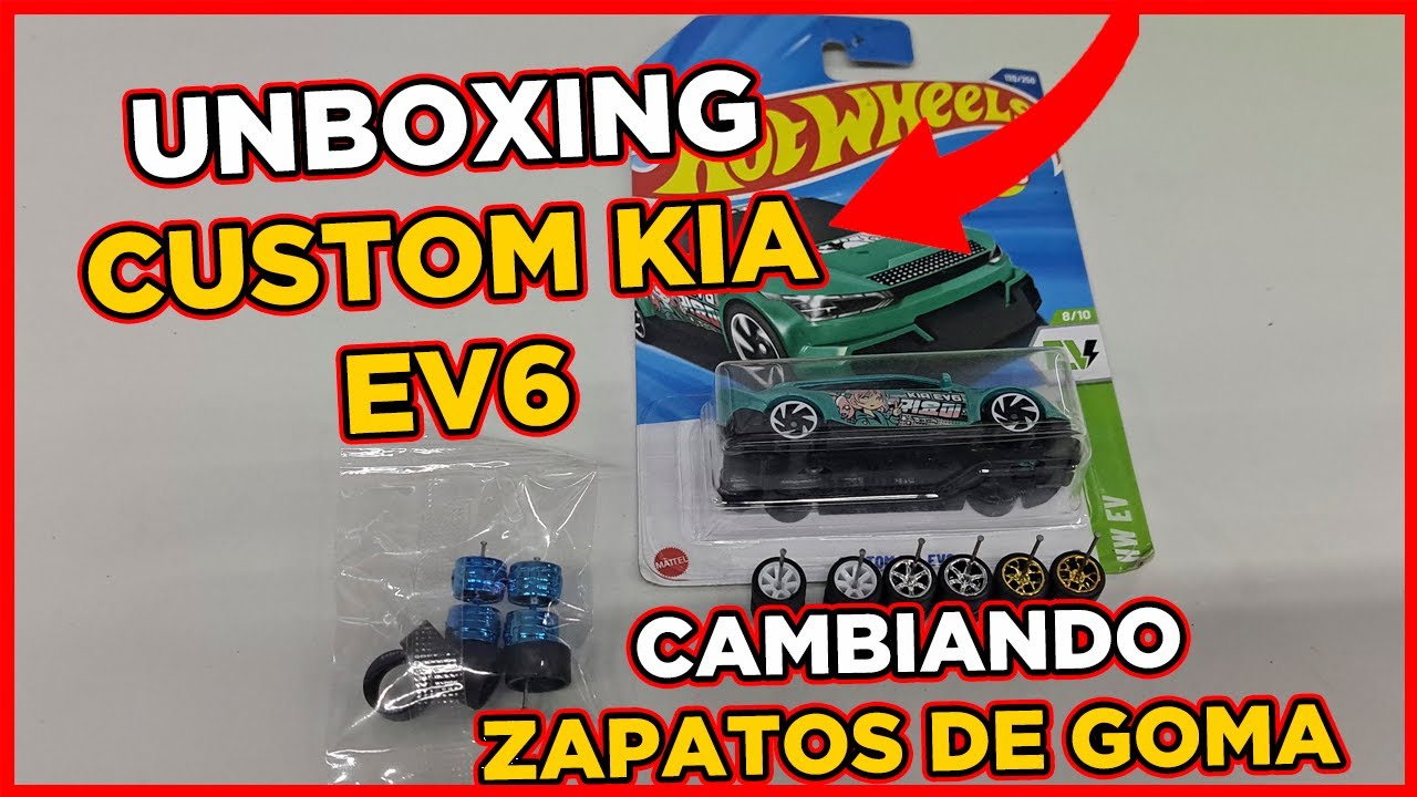 🔥 Unboxing y Custom del KIA EV6 Hot Wheels 🚗 con llantas de goma
