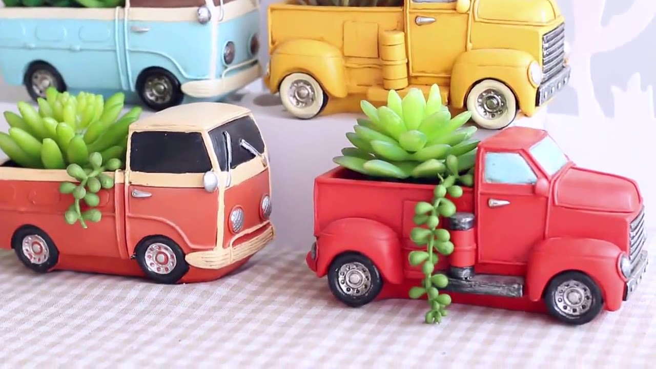 little big car succulent flower pot for drawing room