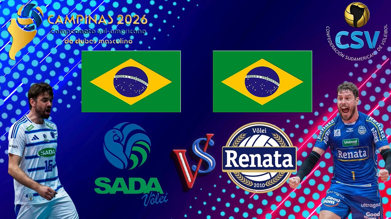 🇧🇷 Sada Cruzeiro vs Vôlei Renata 🇧🇷 Final 🥇 Sudamericano de Clubes Voleibol 2026