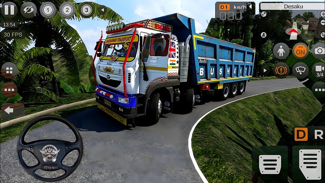 Heavy 16-Wheeler TATA SIGNA 4825 Sand Truck in Extreme Hill Roads !! | BUS SIMULATOR INDONESIA 