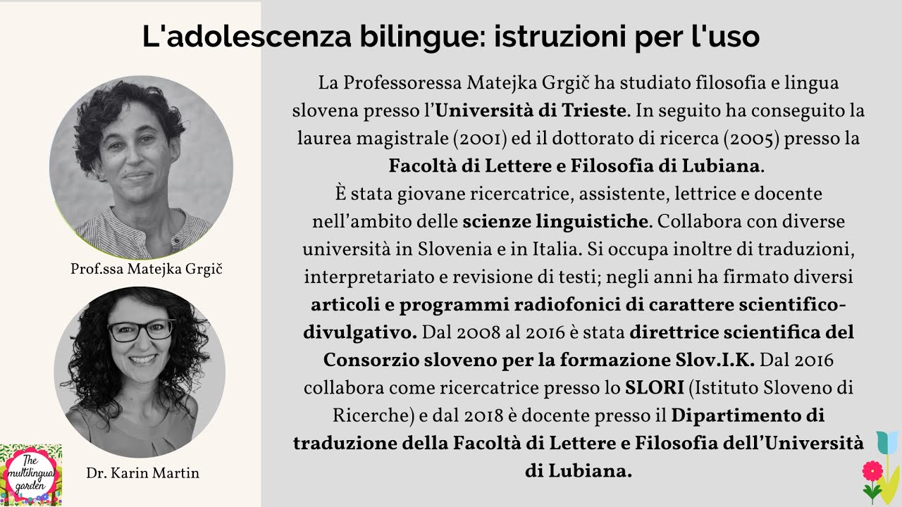 L'adolescenza bilingue: istruzioni per l'uso - Prof.ssa Matejka Grgič #29