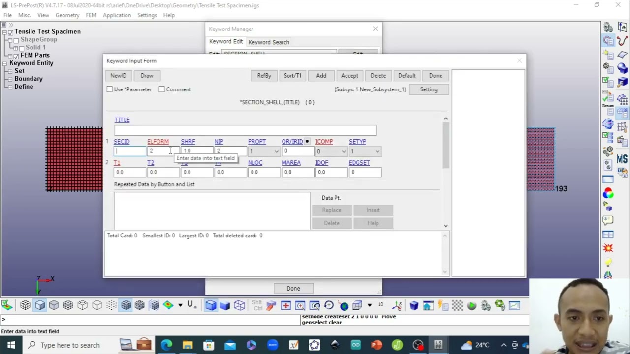 Tensile Test Simulation Full Step by Step in LS DYNA