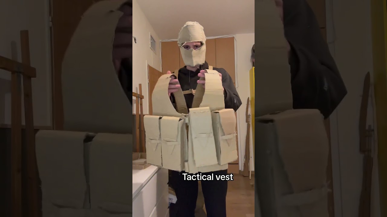 Light infantry tactical suspenders and vest ⚠️fake⚠️ #cardboard #military #fakegun #cardboardgun