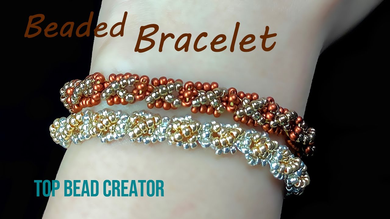 Easy pattern seed beads bracelet, How to make beaded bracelet