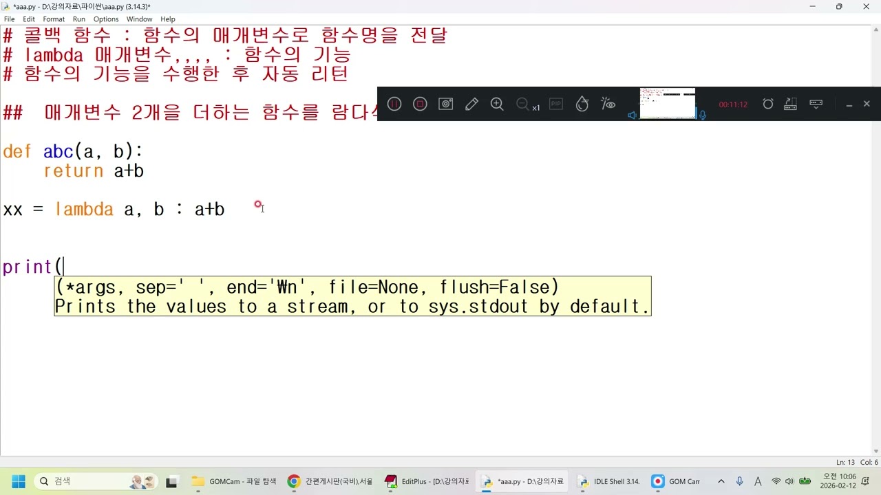 python 람다식, filter, map