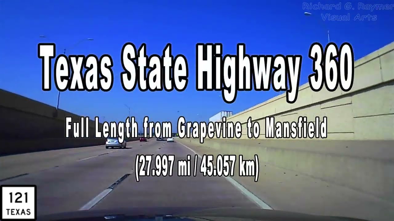 Texas State Highway 360 from Grapevine to Mansfield (Full Distance Drive) (Dash Cam)