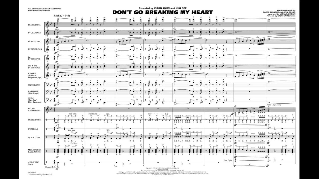 Don't Go Breaking My Heart arr. Michael Brown & Omar Carmenates