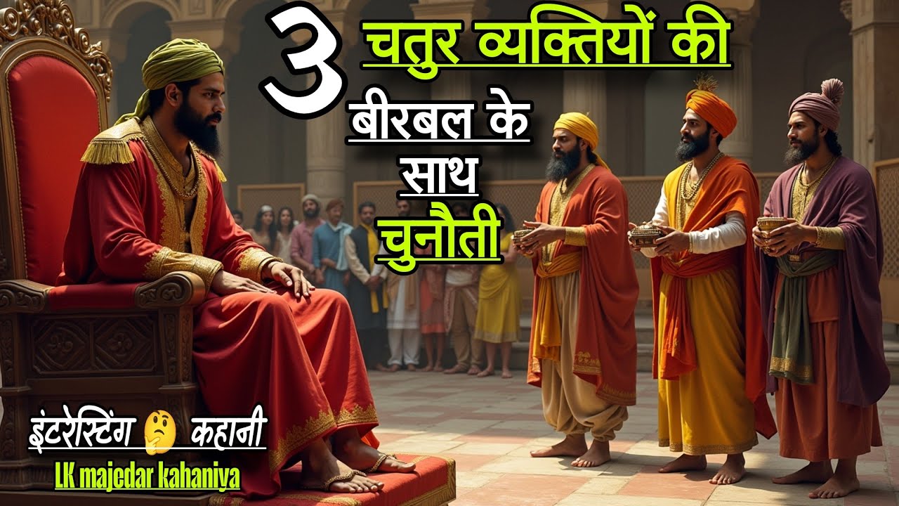 3 चतुर मंत्रियों की 🤔 बीरबल के साथ चुनौती इंटरेस्टिंग कहानी | LK majedar kahaniya | akbar birbal 