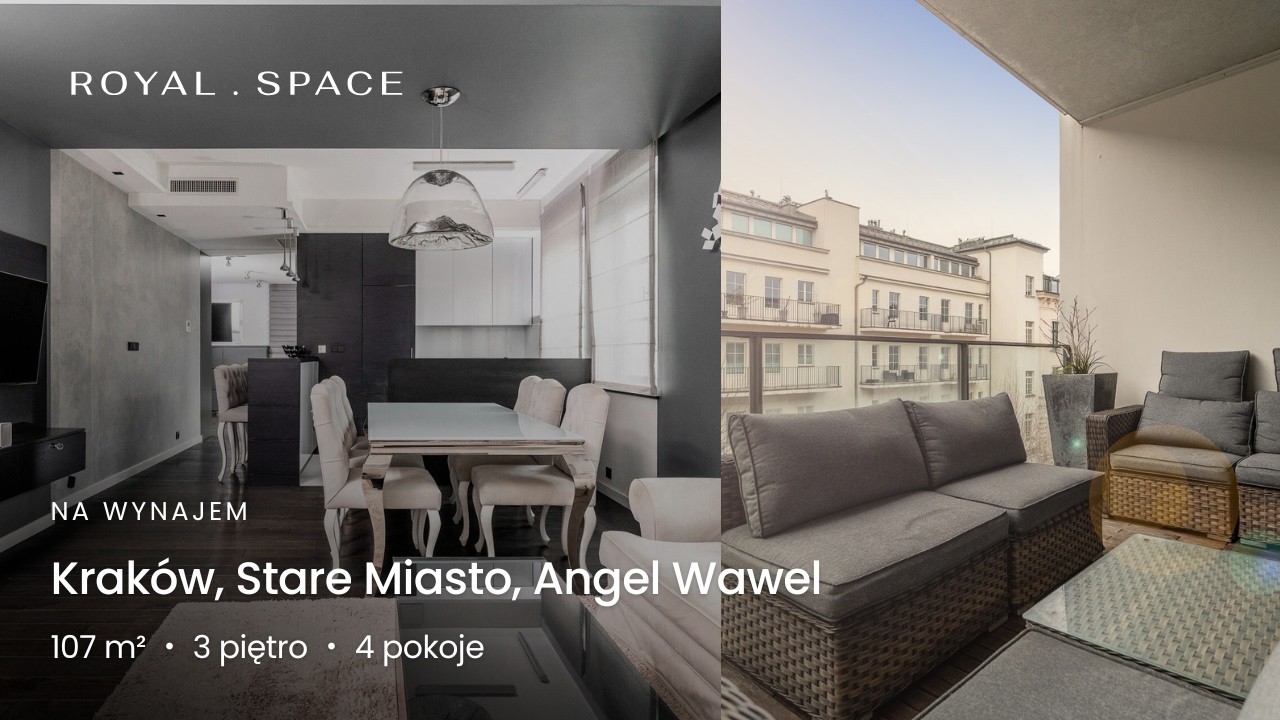 NA WYNAJEM | Klimatyczny apartament w inwestycji Angel Wawel! | 107 m² | 4 pokoje