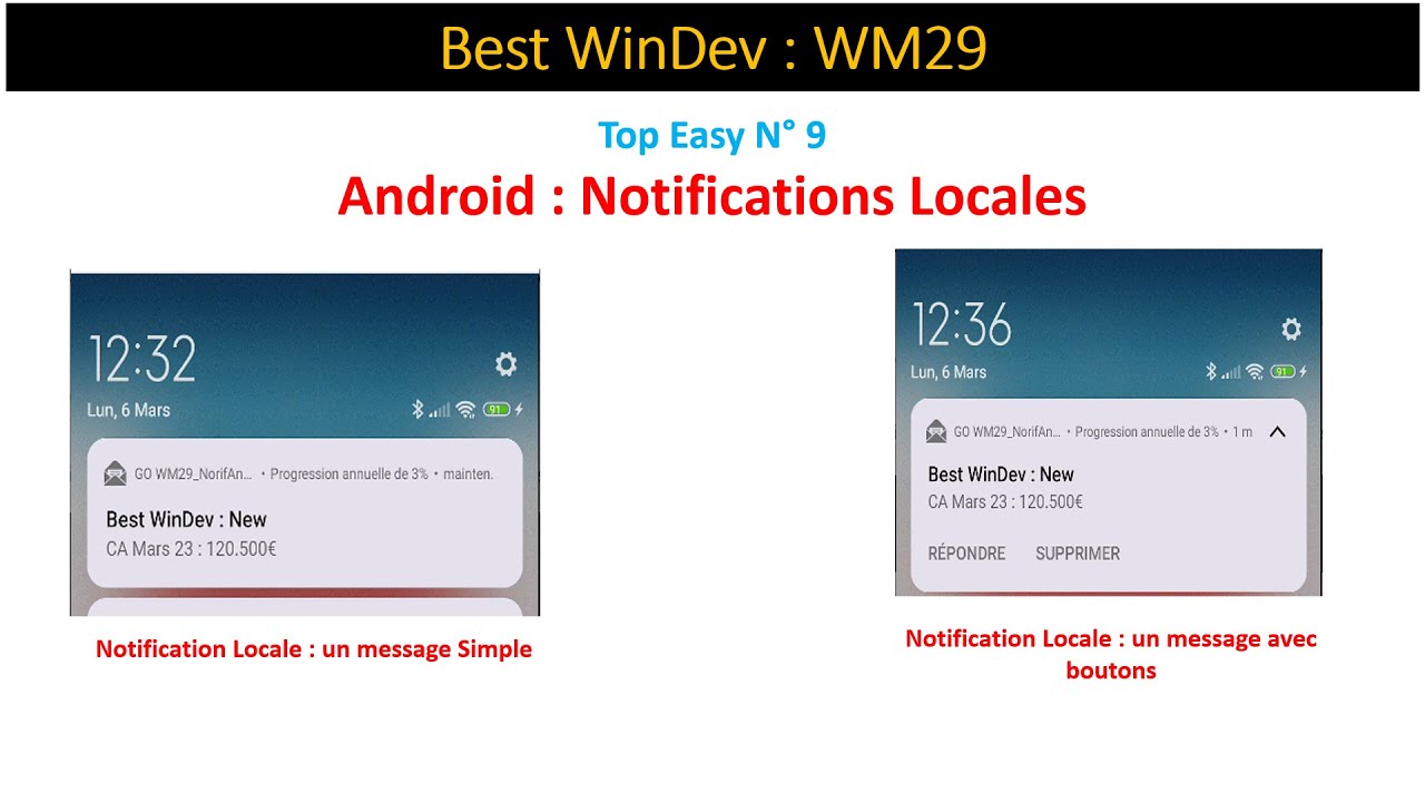 Best WinDev : WM29 : Notifications Locales
