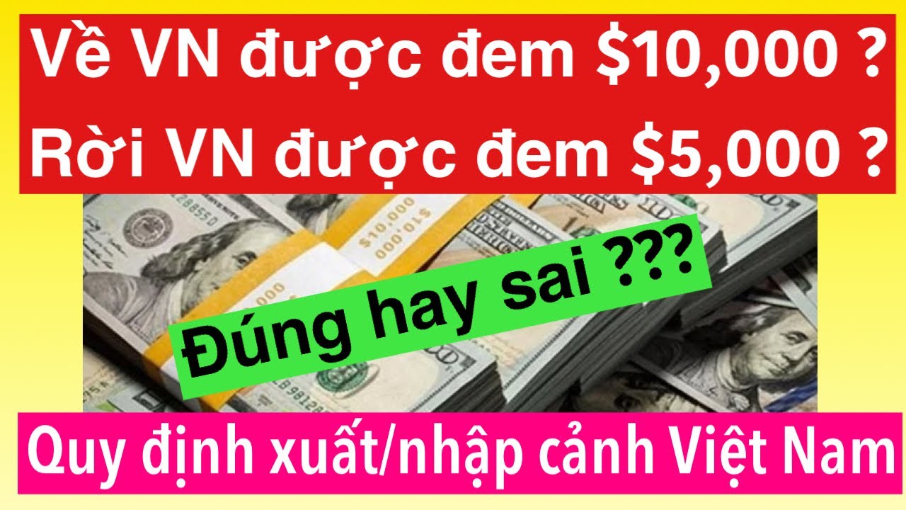 #610] ĐÚNG SAI CHUYỆN ĐƯỢC ĐEM 10,000 ĐÔ LA TIỀN MẶT VỀ VIỆT NAM và $5,000 KHỎI VIỆT NAM?