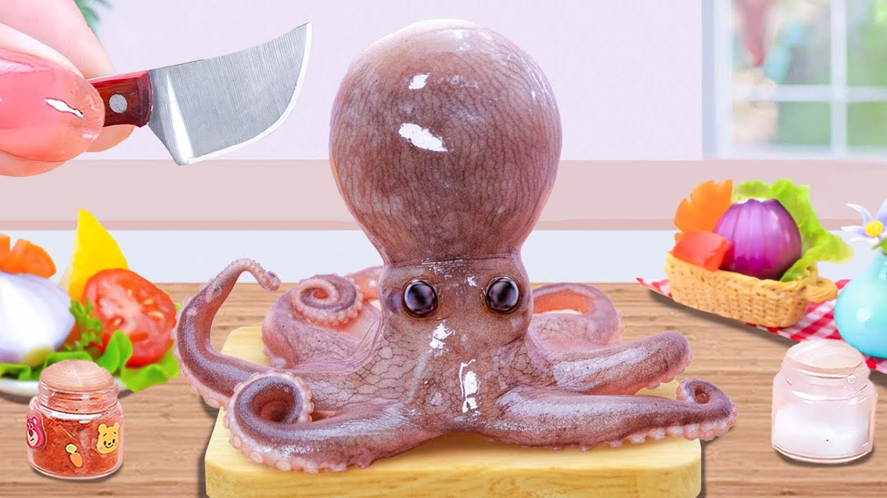 Best Mini Food 🐙 Crispy Octopus Snack 🍤🔥 Renyah Gurih Mantul!🔥Little Chef&rsquo;s Table