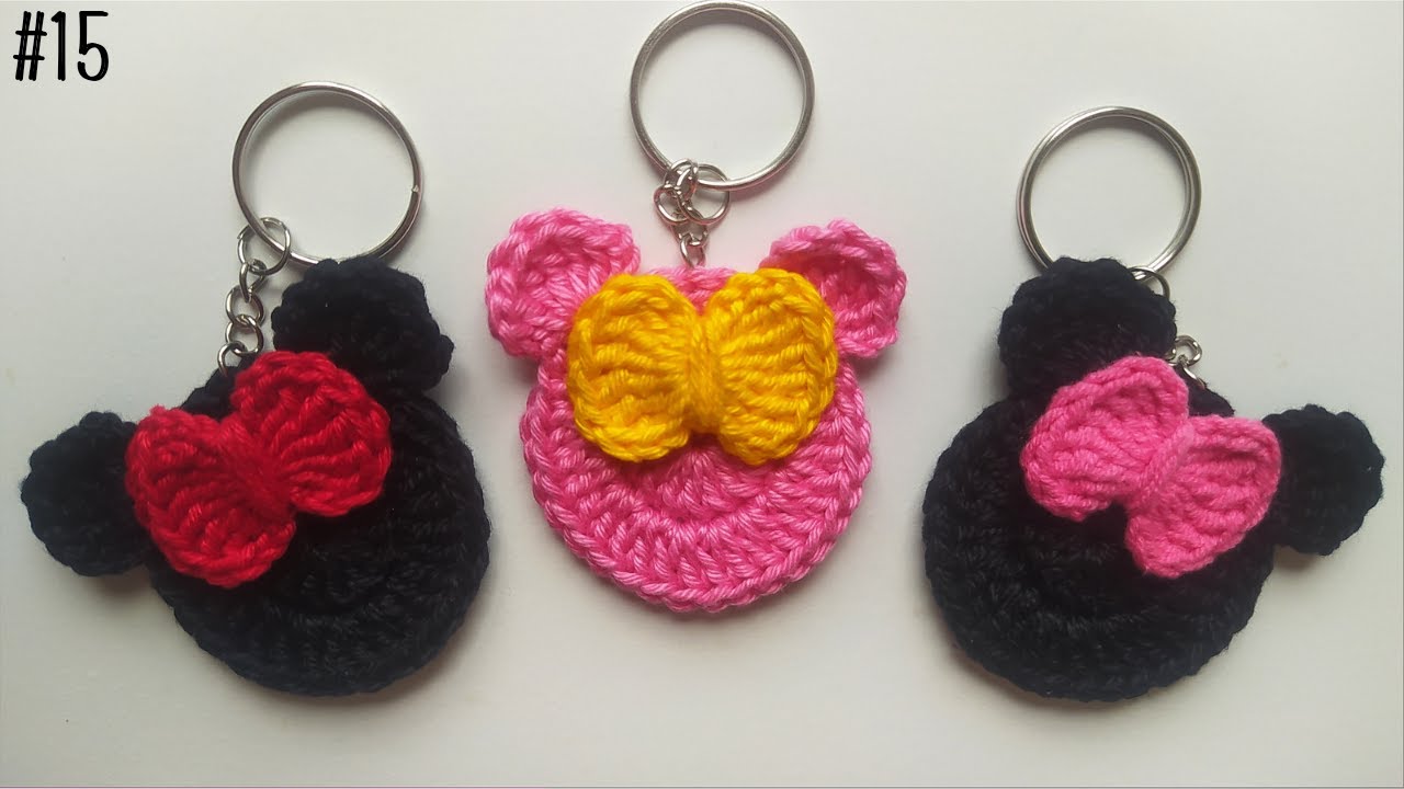 Como fazer chaveiro em crochê Lucrativo e rápido - Minnie da Disney