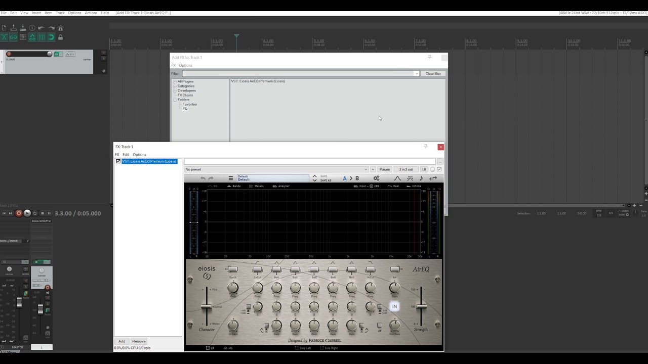 Tuto Reaper : Les préférences : Plugins et Effets