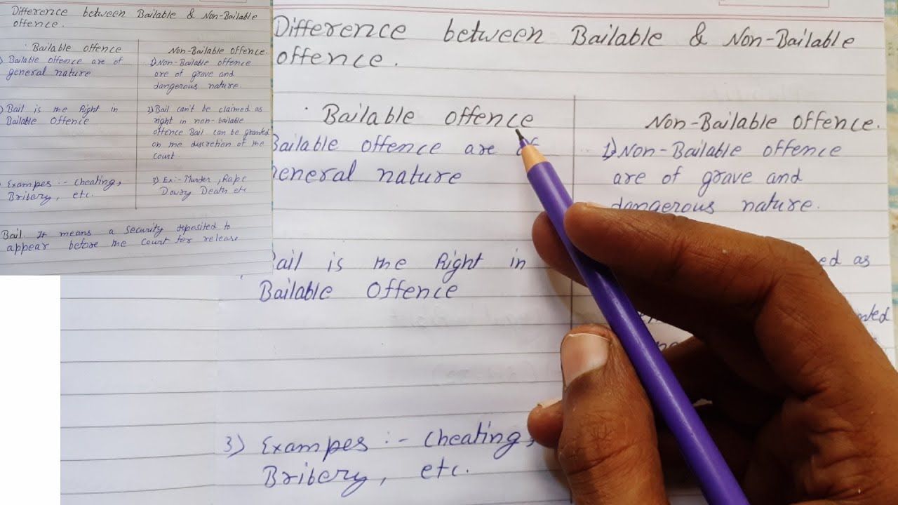 BAILABLE  AND NON -BAILABLE OFFENCE |LAWLECTURE #difference between bailable and nonbailable offence