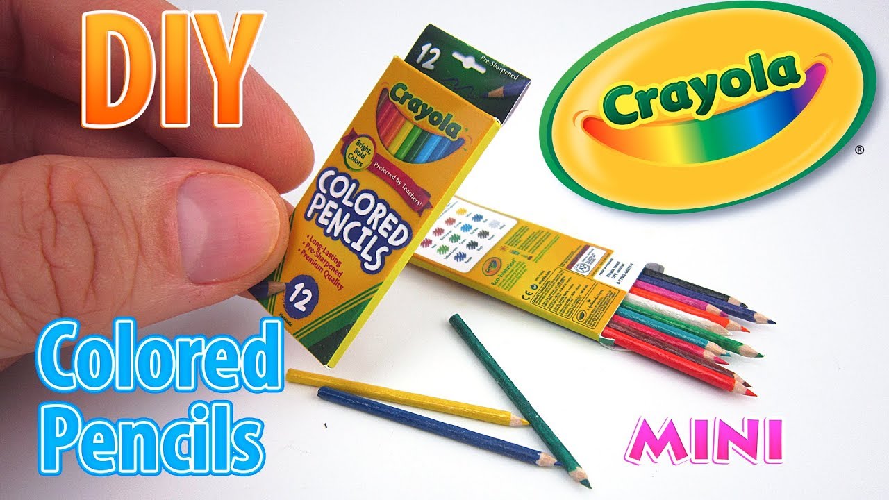 DIY Miniature Crayola Colored Pencils | DollHouse | No Polymer Clay!