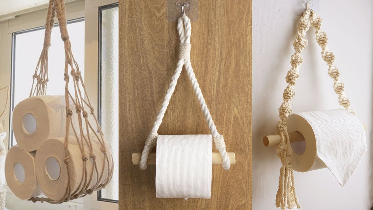 3 Amazing Macrame Toilet Paper Holder - DIY Macrame - Bathroom Decor - DIY Room Decor