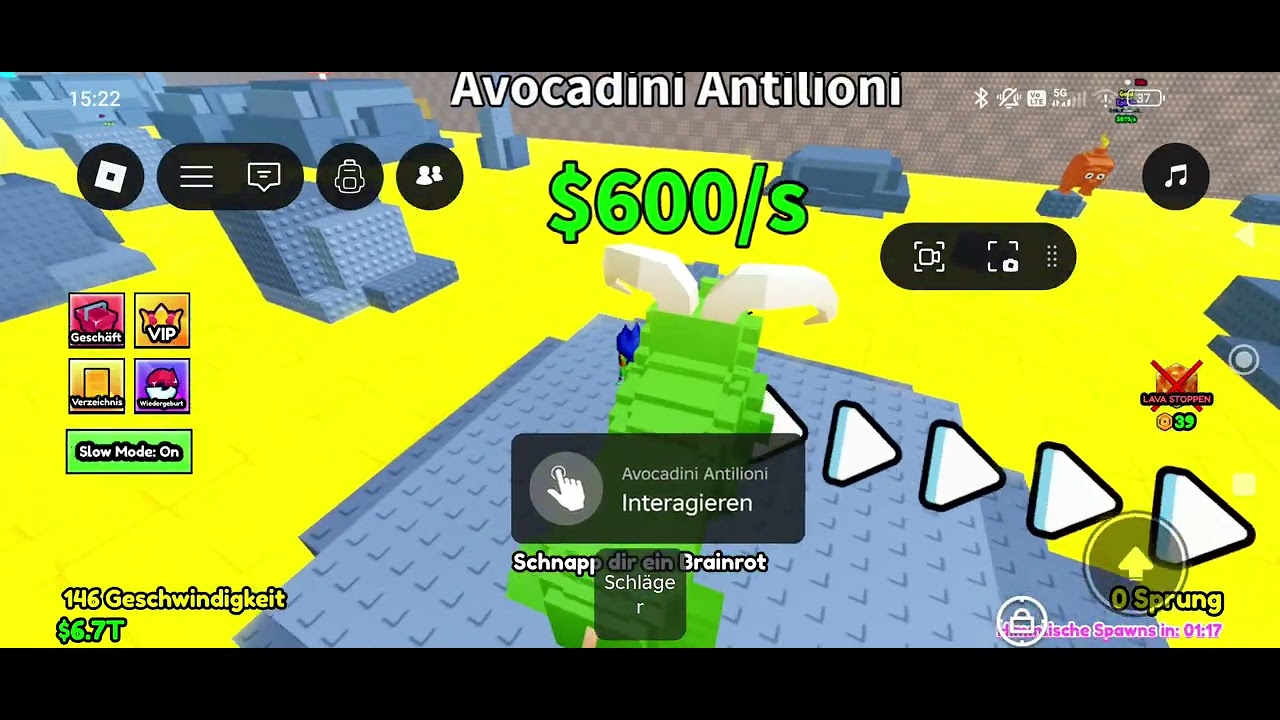 Ich spiele Lava Brainront 