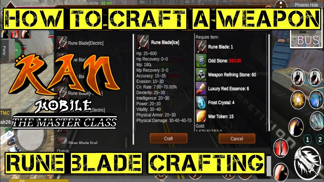 How to Craft a Rune Blade | Ran Mobile: The Master Class Version 1.6.4d OBT