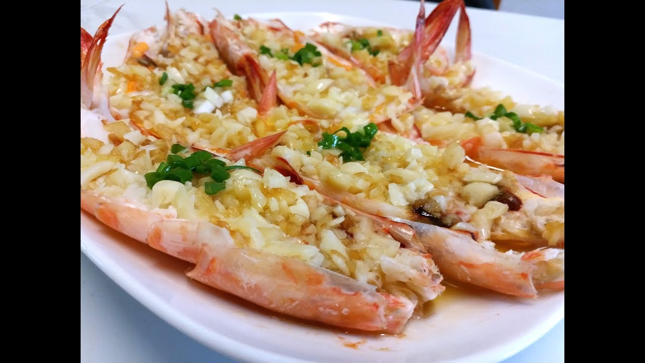 生熟蒜茸牛油蒸大蝦 / $130元6隻 Steamed Garlic butter Prawns 【20無限】