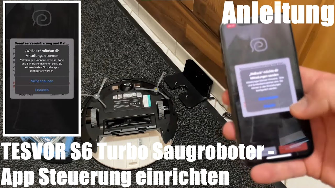 App Steuerung einrichten (Setup) TESVOR S6 Turbo Saugroboter 2in1 Staubsauger-Wischroboter Anleitung