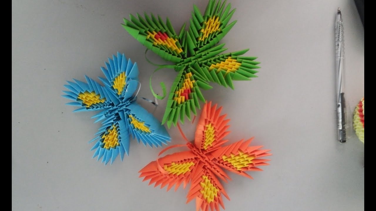 3d origami butterfly- Xếp Bướm origami 3d - poppy9011