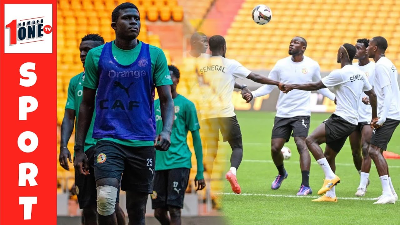 CAN Maroc 2025 première séance d'entrainement des lions au stade Abdoulaye Wade de Diamniadio