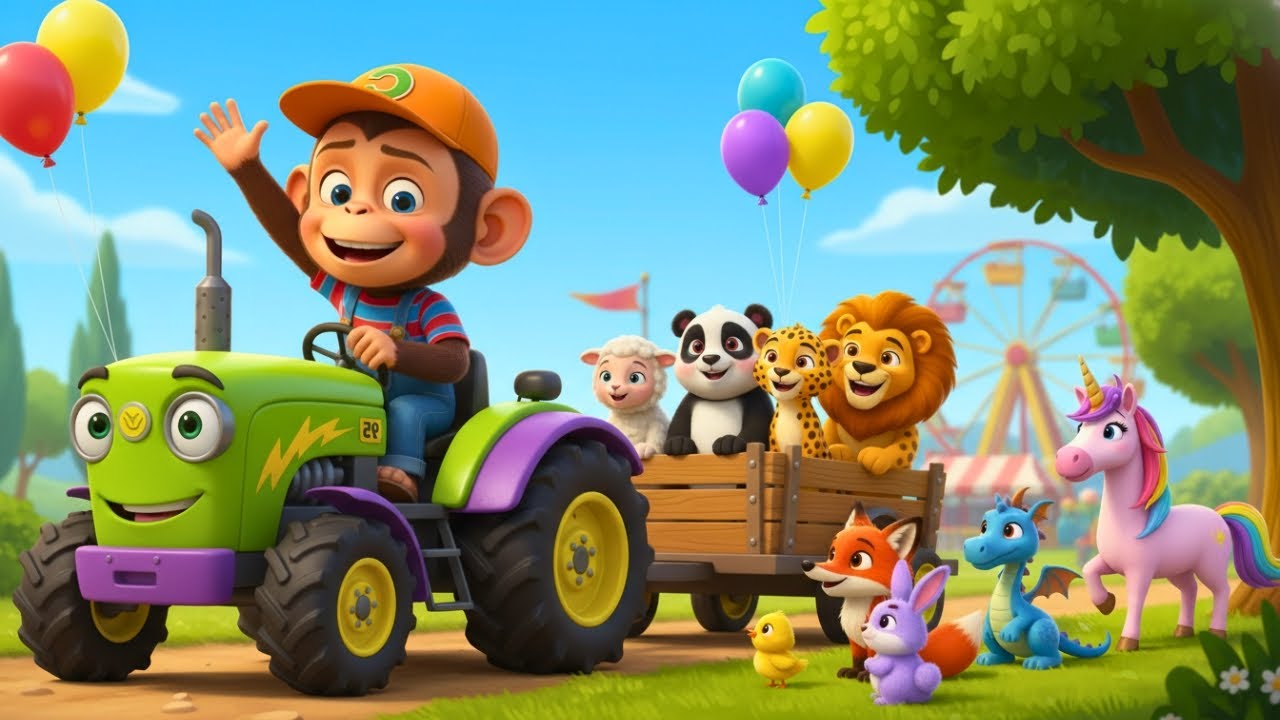 🐒 Funny Farm Day: Clever Monkey Repairs Tractor and Works the Field
