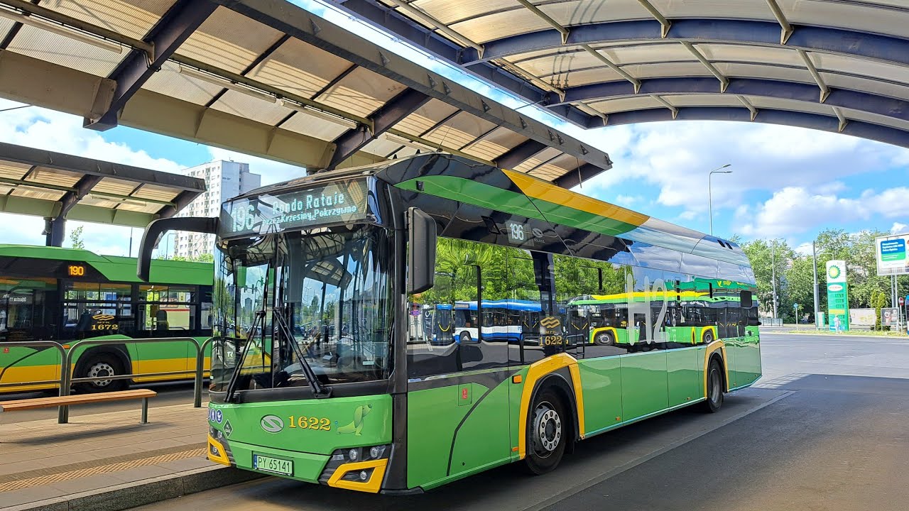 MPK Poznań | Linia 196 | Solaris Urbino 12 IV Hydrogen #1622 | Kierunek R. Rataje p. Krzes., Pokrz.