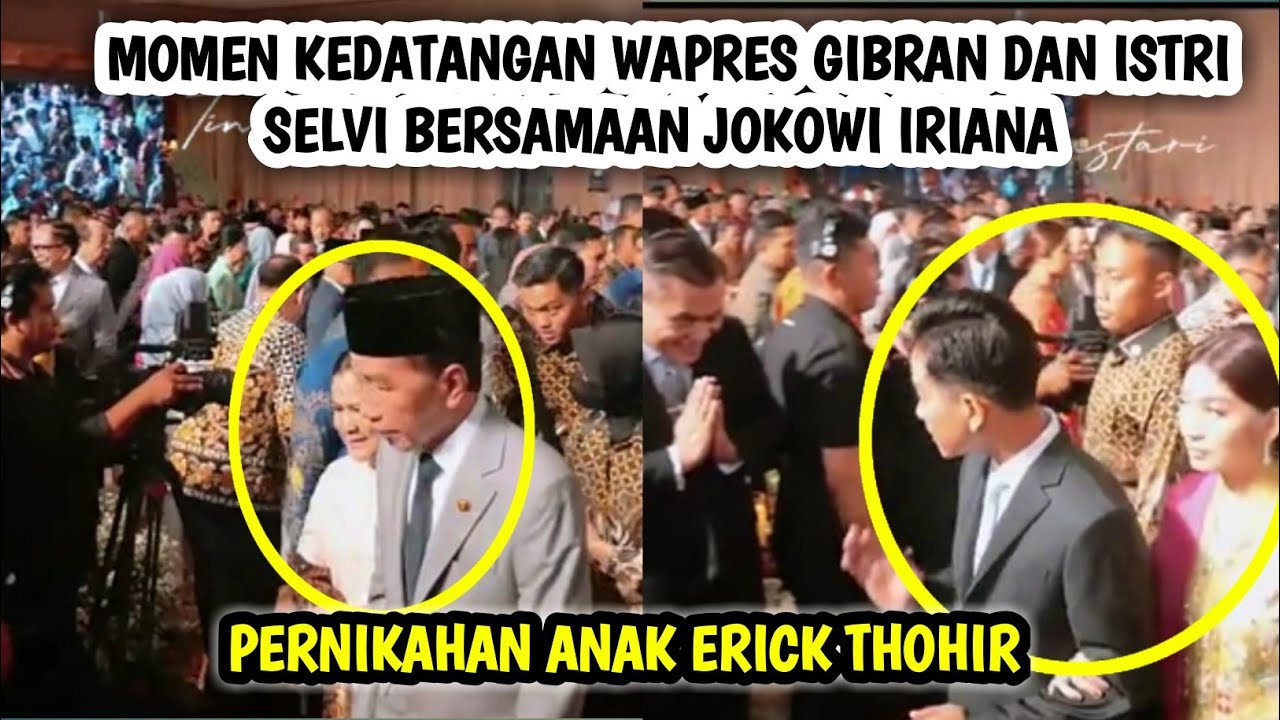 Tamu Undangan Heboh Lihat Kehadirian Gibran Bersama Istri Hadiri Pernikahan Anak Erick Thohir