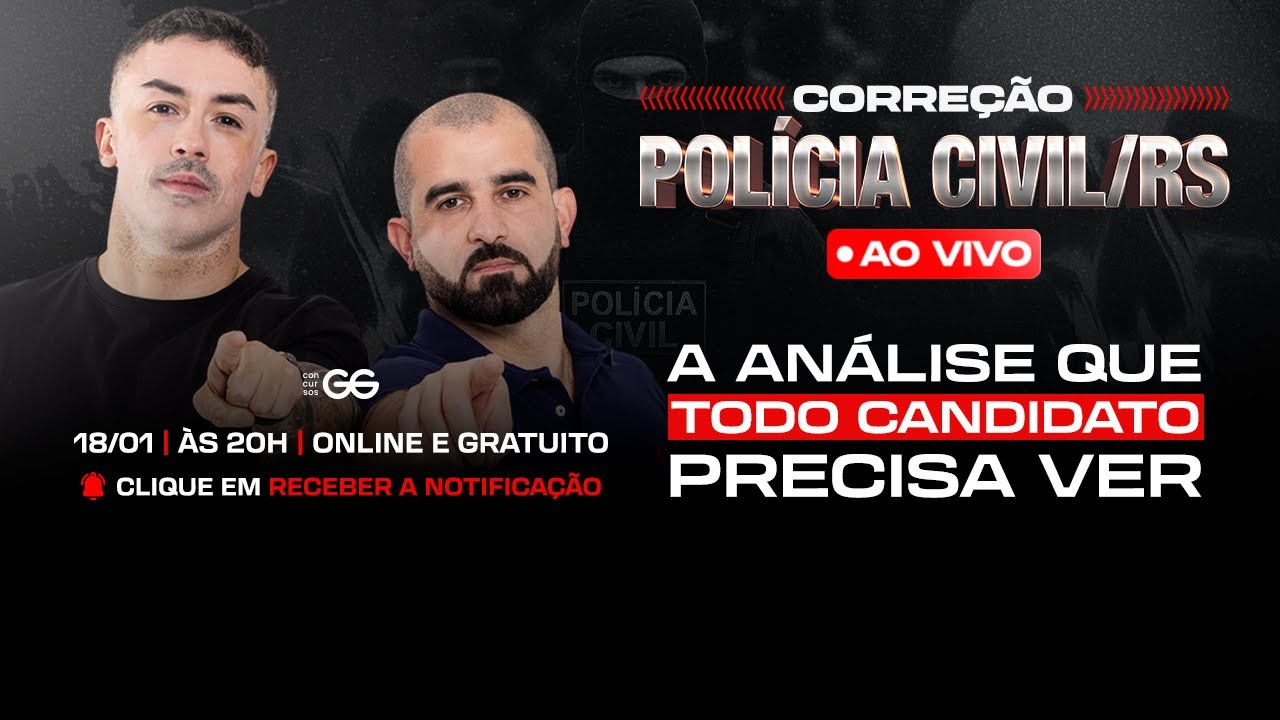 Corre&ccedil;&atilde;o PCRS AO VIVO | Gabarito Extraoficial