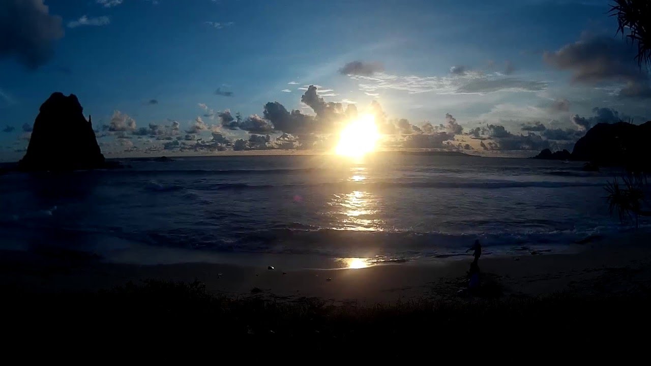 Sunset in papuma beach, Jember, Indonesian