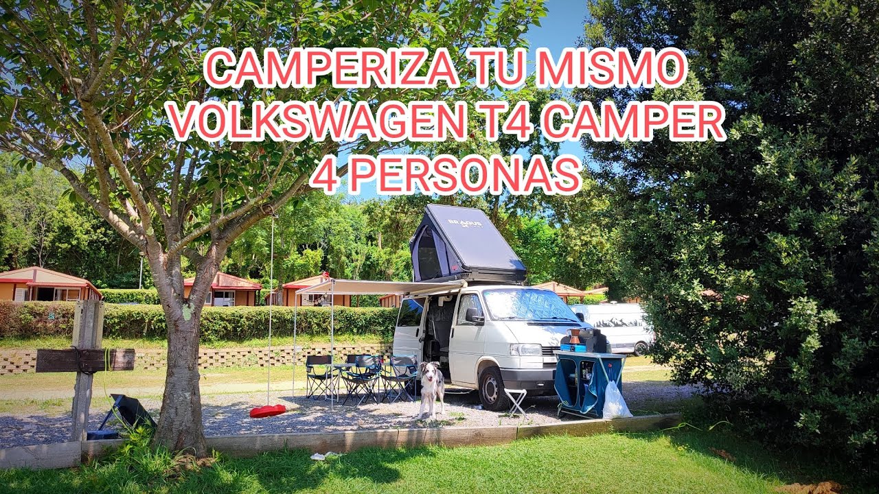 Camperiza tu furgoneta Volkswagen t4 Camper o similar para 4 personas. Tienda de techo Braguscamp.