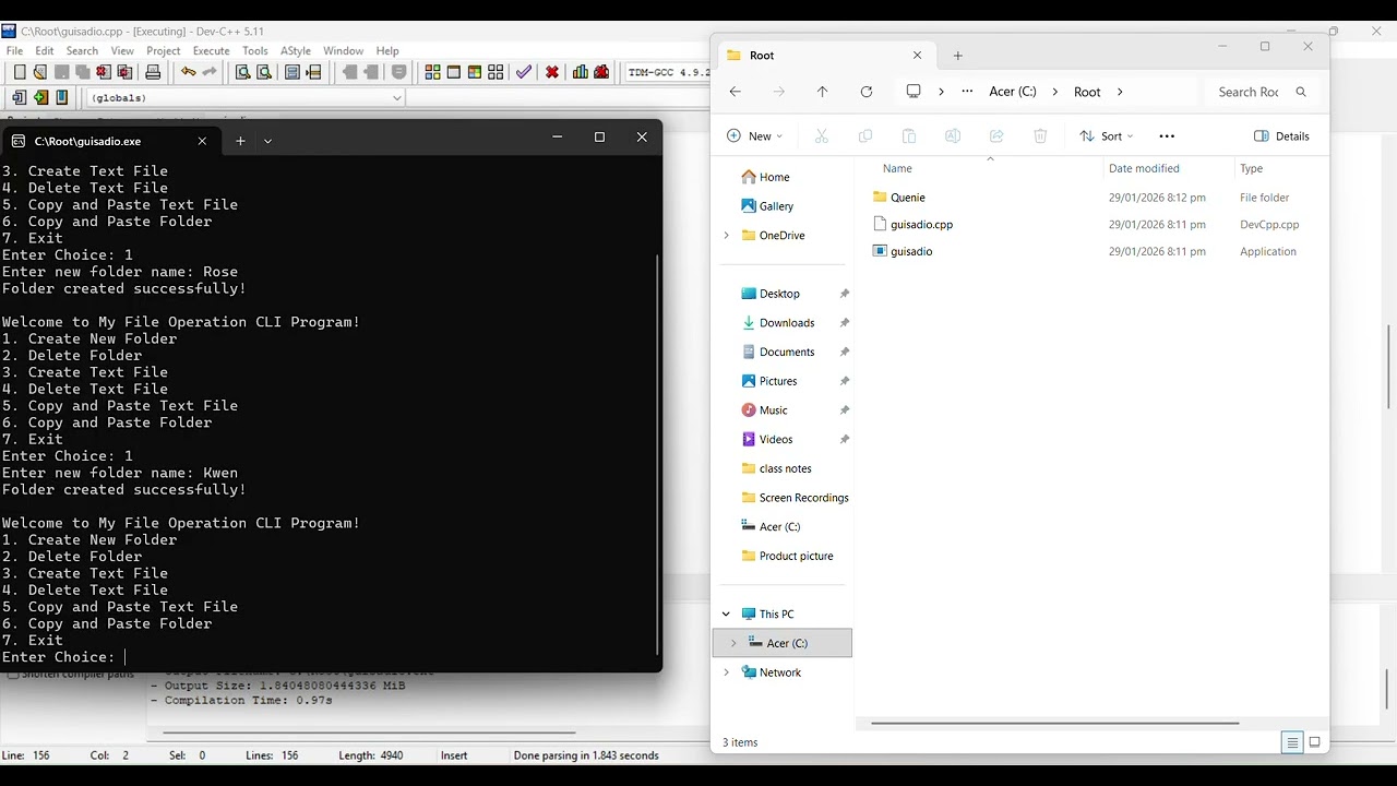 Window-based OS CLI