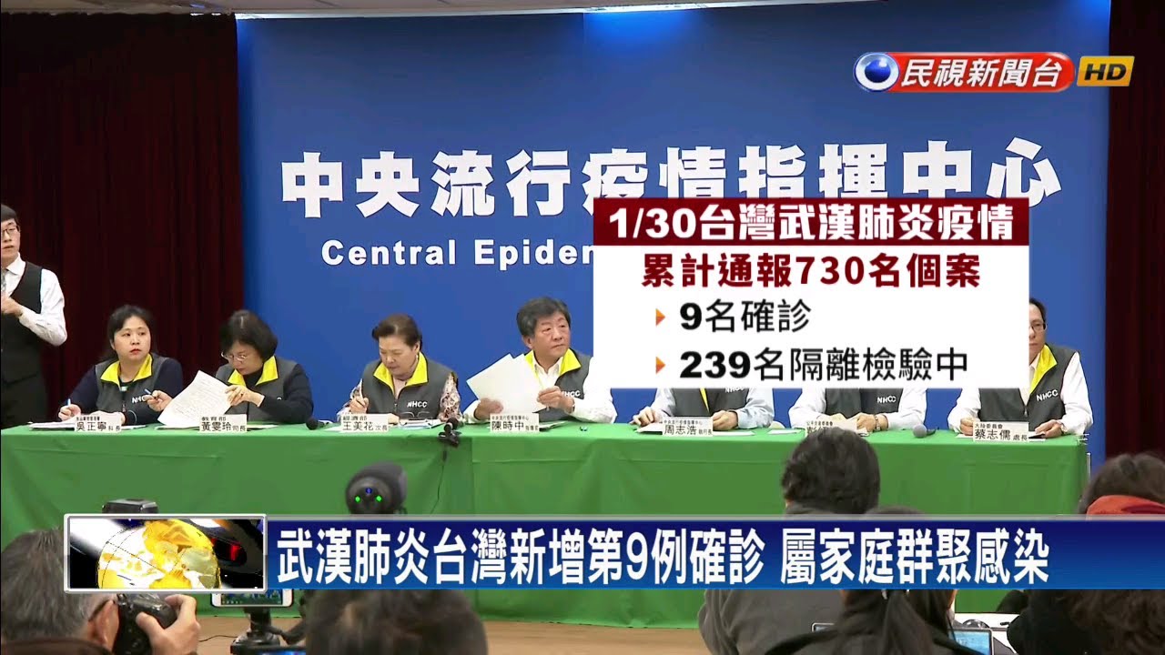 武漢肺炎台灣新增第9例確診 屬家庭群聚感染－民視新聞