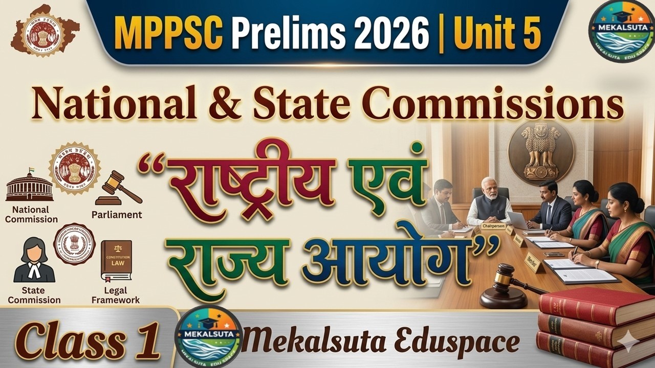 MPPSC Prelims 2026 | Unit 5: National & State Commissions | राष्ट्रीय एवं राज्य आयोग Class 1