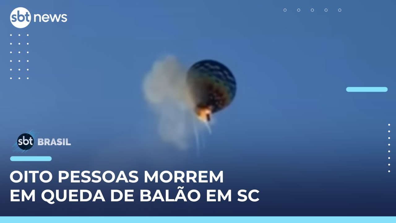 Balão que levava 21 pessoas cai em Praia Grande | #SBTBrasil