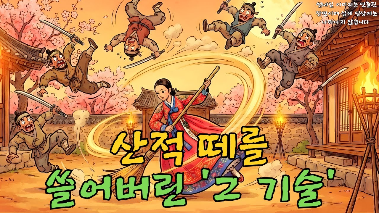 신라 화랑의 후예임을 숨기고 살던 며느리가 빗자루 하나로 집안을 습격한 산적 떼와 시어머니를 동시에 참교육하다 | 야담·민담·전설·설화·옛날이야기