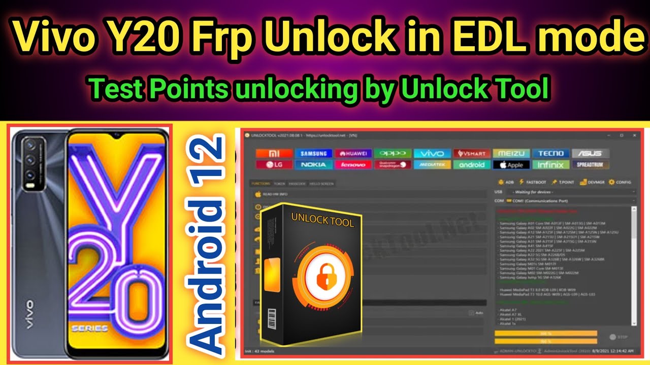 Vivo Y20 Frp unlock in EDL mode by Unlock Tool 2026