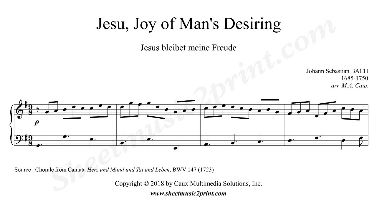 Jesu, Joy of Man's Desiring - Piano