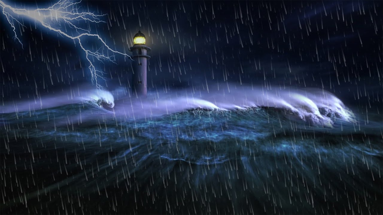 De Tormenta Y Lluvia En El Mar Sonidos Para Dormir | ASMR Ruido de Lluvia y Fuertes Truenos