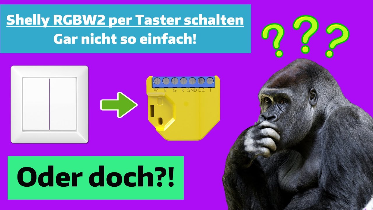Shelly RGBW2 per Wandschalter / Taster bedienen. Auch ohne Kabelverbindung möglich!