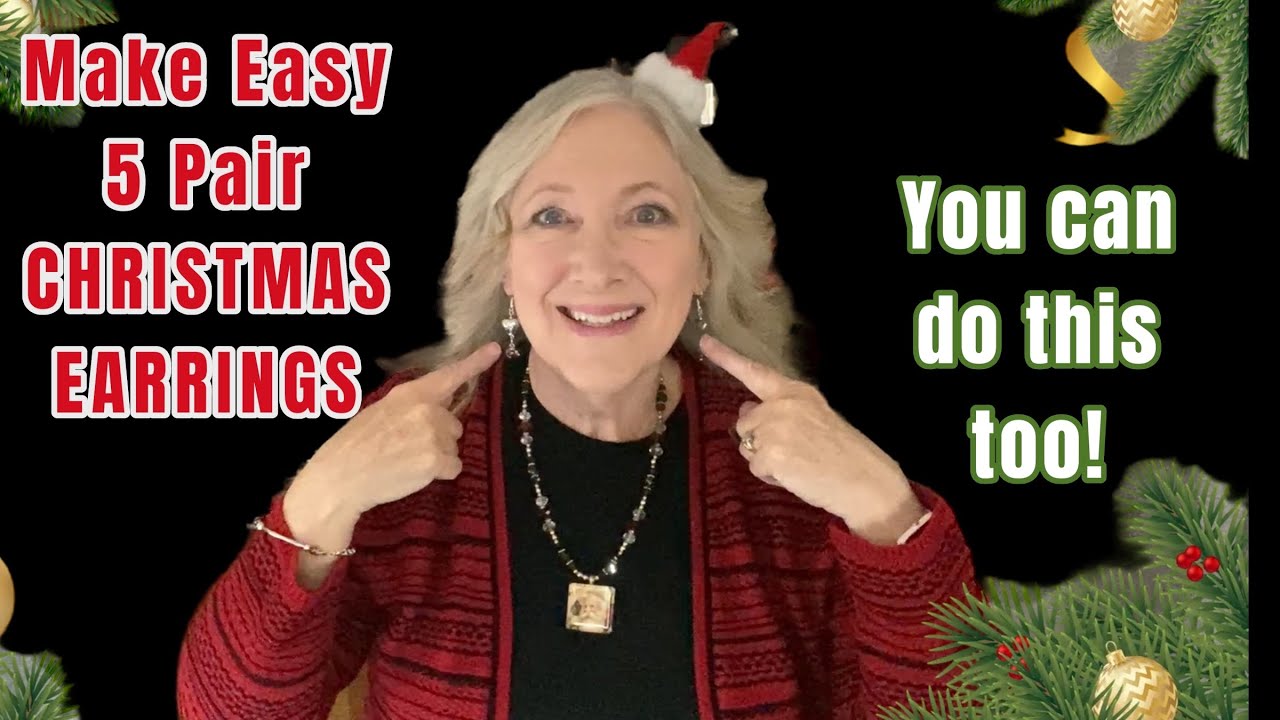 Make 5 Beaded Dangle Drop CHRISTMAS EARRINGS | Beginner Jewelry Making DIY