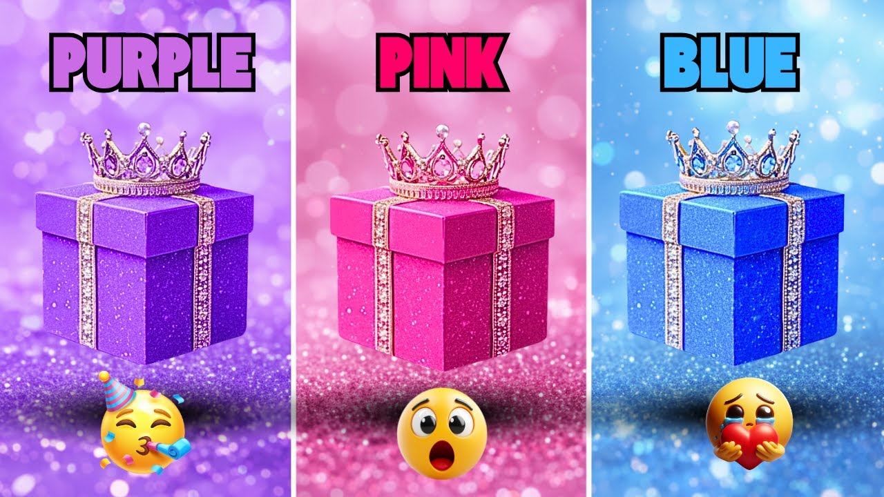😱 Какая коробка победит? 🎁 Фиолетовая, розовая или синяя ✨ Конкурс 3 подарочных коробок