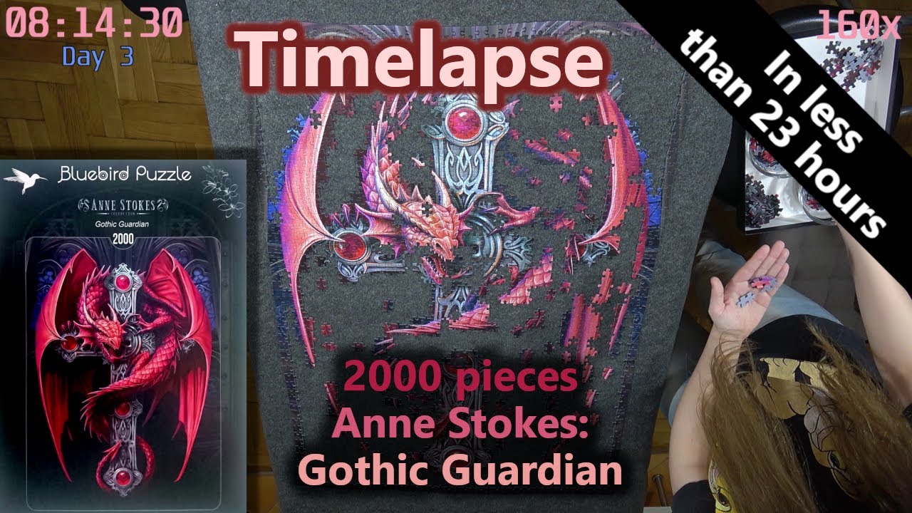 Anne Stokes: Gothic Guardian - Bluebird 2000 pieces jigsaw puzzle timelapse