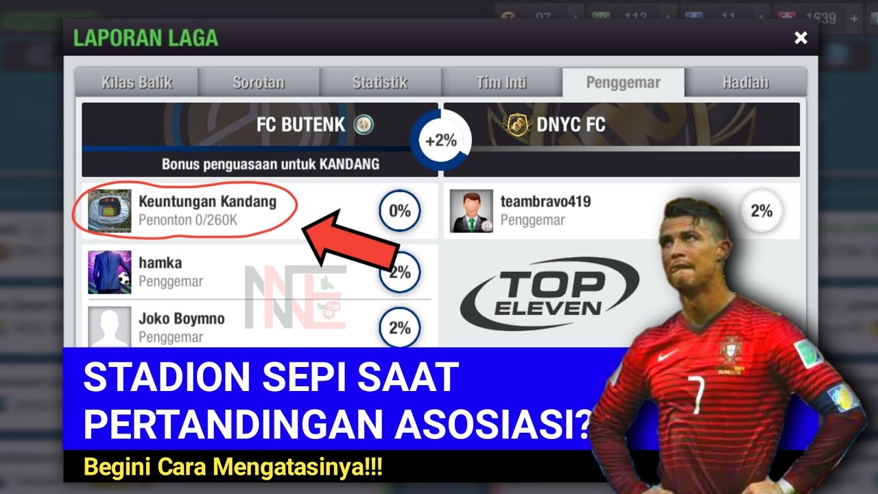 Cara Mengatasi Stadion Tanpa Penonton | Top Eleven 3D