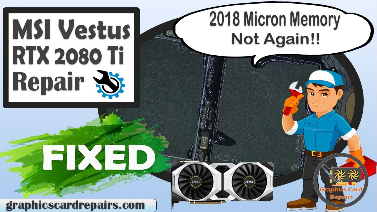 RTX 2080 Ti Repair - 2018 Micron Memory Replacement - GPU Artifacts Fix.
